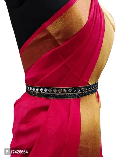 saree waist hip belt kamarband for women black-thumb2