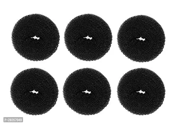 Airclip Set Of Black 6 Pcs (2small 2 medium 2 large) Combo Pack Of Bun Donuts For Bun Maker Juda Hair Accessories Hair Styling Tools-thumb0