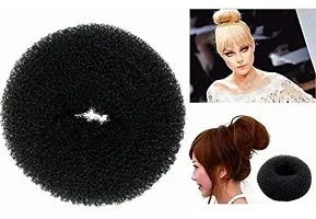 Airclip Set Of Black 6 Pcs (2small 2 medium 2 large) Combo Pack Of Bun Donuts For Bun Maker Juda Hair Accessories Hair Styling Tools-thumb1