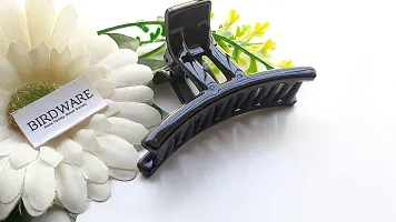 Airclip Big-Size Black Color Imported Rubber Acrylic Material Stone Butterfly Hair Clips For Women (Pack of 1 Pc, Black Colour) | Hair Clutchers-thumb1