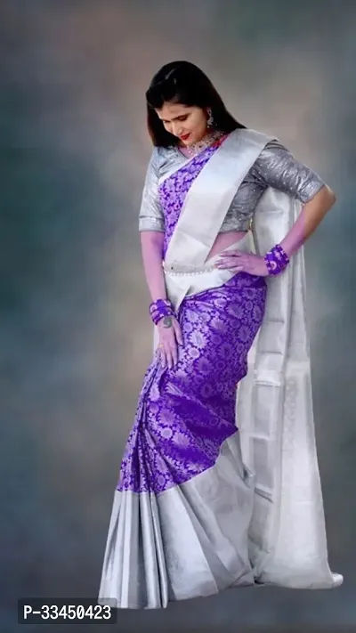 Stylish Purple Art Silk Saree With Blouse Piece For Women-thumb2