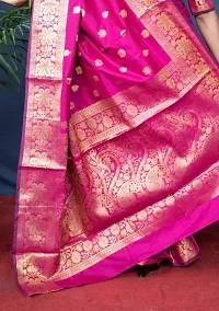 Stylish Pink Art Silk Saree With Blouse Piece For Women-thumb1