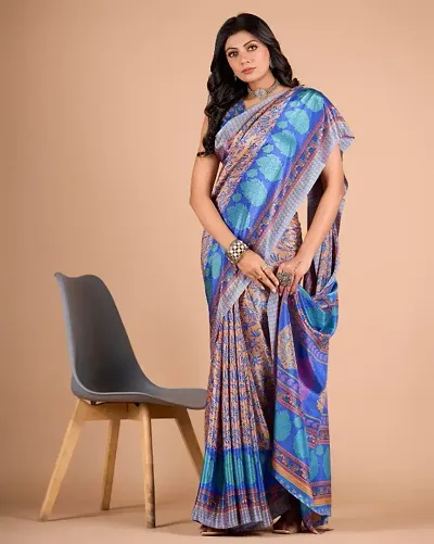 Crepe silk saree with blouse