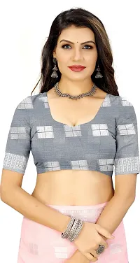 Stylish Grey Art Silk Saree With Blouse Piece For Women-thumb1