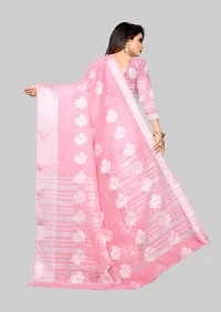 Stylish Pink Cotton Silk Saree With Blouse Piece For Women-thumb1