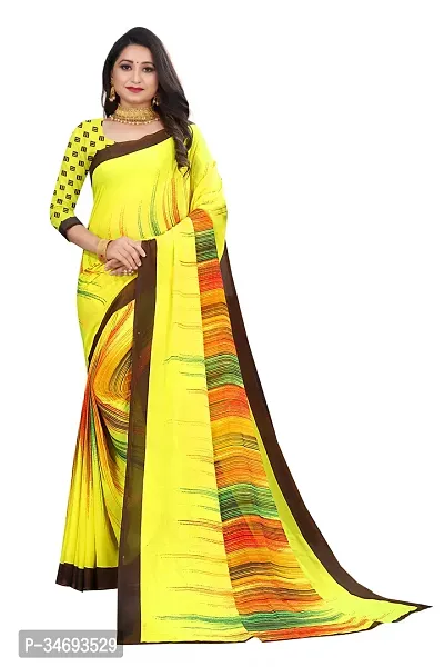 Beautiful Art Silk Yellow Woven Design  Saree with Blouse piece For Women-thumb0