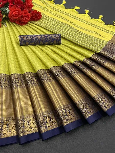 Stylish Art Silk Woven Design Saree With Blouse Piece For Women