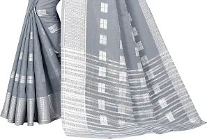 Stylish Grey Art Silk Saree With Blouse Piece For Women-thumb2