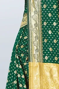 Stylish Green Art Silk Woven Design Saree with Blouse piece For Women-thumb2