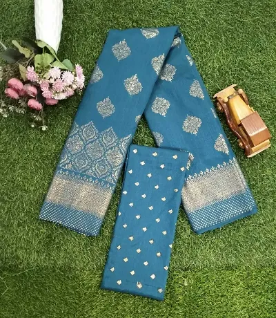 Vichitra Silk foil saree with running blouse