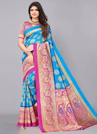 Fancy Art Silk Saree with Blouse Piece for Women