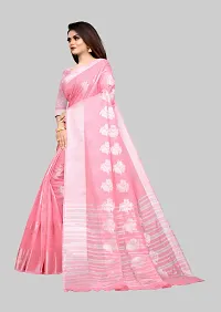 Stylish Pink Cotton Silk Saree With Blouse Piece For Women-thumb2