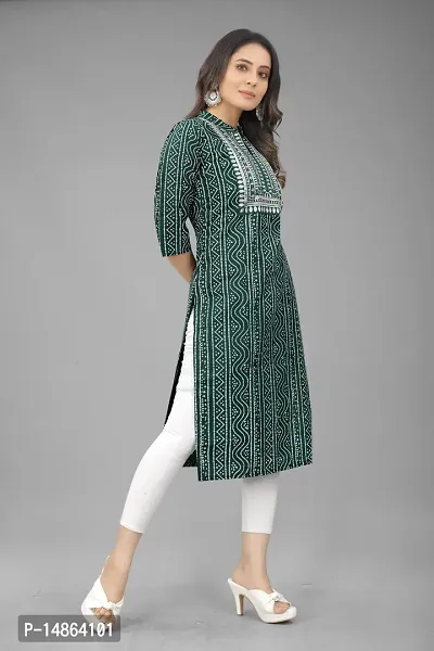 Attractive Green Cotton Kurti For Women-thumb3