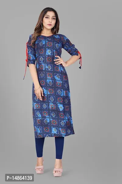 Attractive Blue Cotton Kurti For Women-thumb0