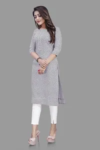 Attractive Grey Cotton Kurti For Women-thumb2