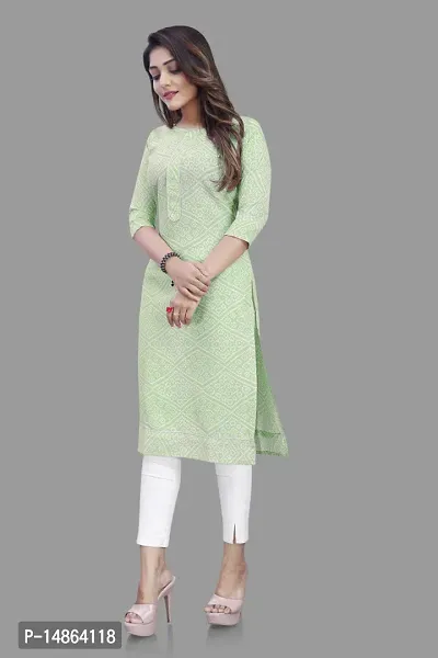 Attractive Green Cotton Kurti For Women-thumb3