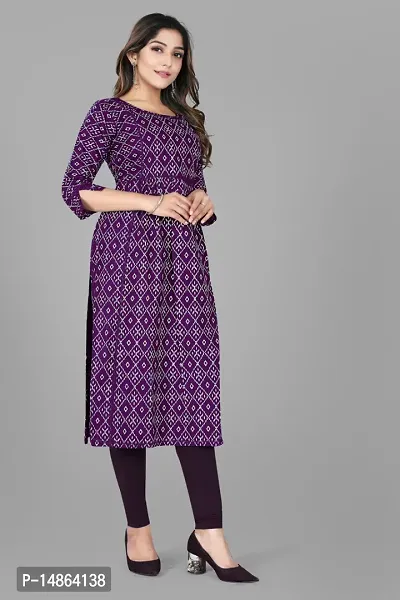 Attractive Purple Cotton Kurti For Women-thumb5