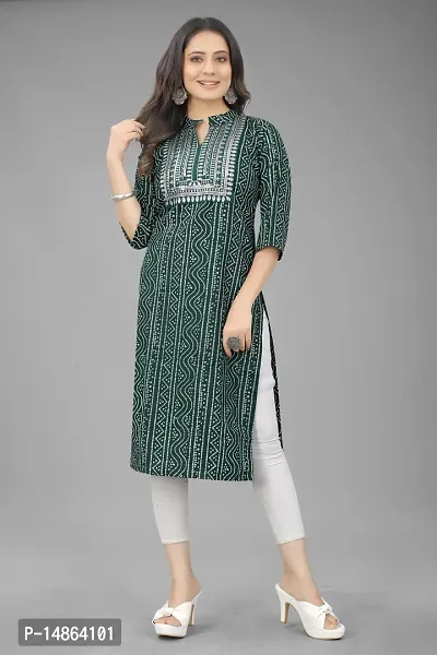 Attractive Green Cotton Kurti For Women-thumb2