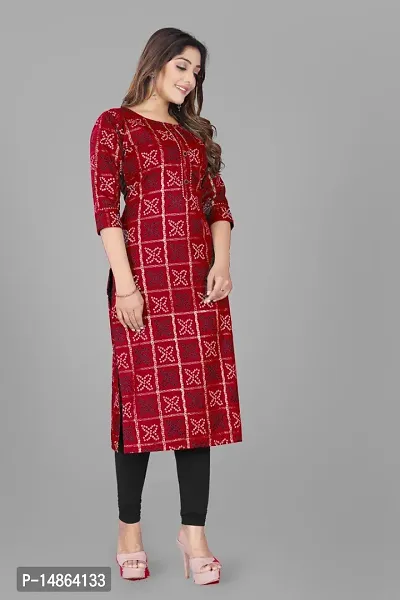 Attractive Maroon Cotton Kurti For Women-thumb4