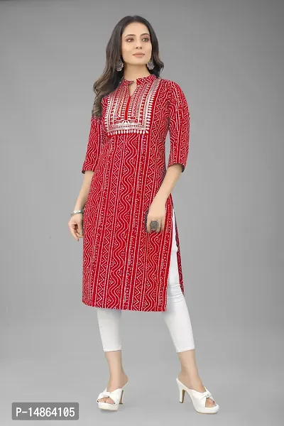 Attractive Red Cotton Kurti For Women-thumb2