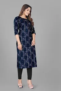 Attractive Navy Blue Cotton Kurti For Women-thumb2