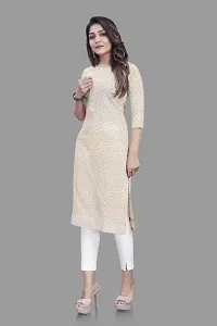 Attractive Cream Cotton Kurti For Women-thumb1