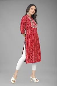 Attractive Red Cotton Kurti For Women-thumb3