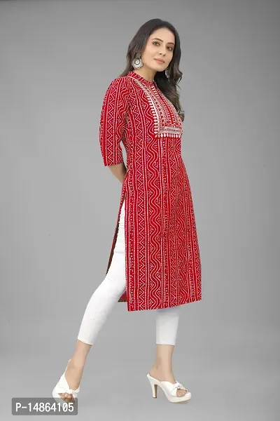 Attractive Red Cotton Kurti For Women-thumb4