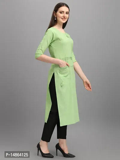 Attractive Green Cotton Kurti For Women-thumb3