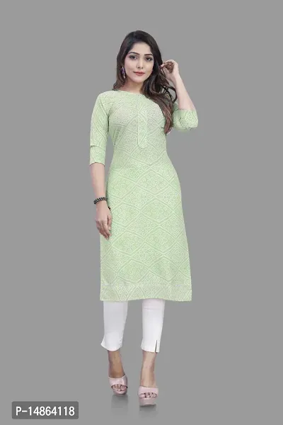 Attractive Green Cotton Kurti For Women-thumb0