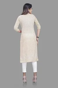 Attractive Cream Cotton Kurti For Women-thumb4