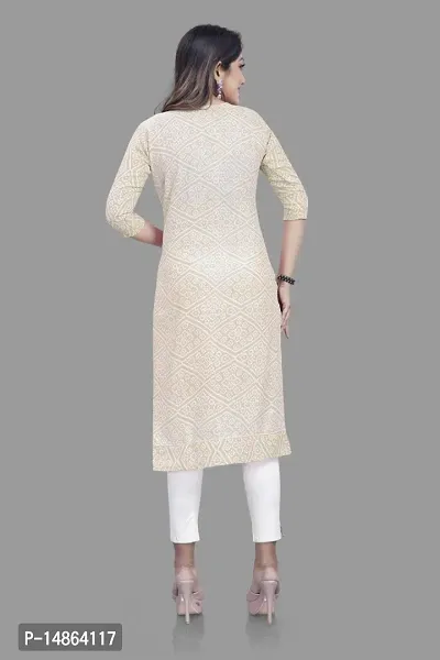 Attractive Cream Cotton Kurti For Women-thumb5