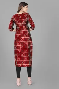 Attractive Maroon Cotton Kurti For Women-thumb1