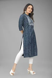 Attractive Navy Blue Cotton Kurti For Women-thumb3