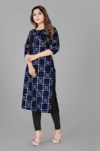 Attractive Navy Blue Cotton Kurti For Women-thumb1