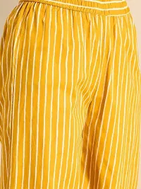 Attractive Yellow Cotton Kurti Bottom Set For Women-thumb4