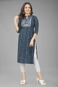 Attractive Navy Blue Cotton Kurti For Women-thumb1