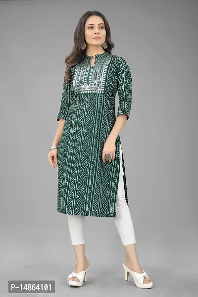 Attractive Green Cotton Kurti For Women