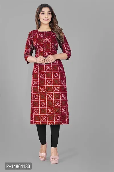 Attractive Maroon Cotton Kurti For Women-thumb0