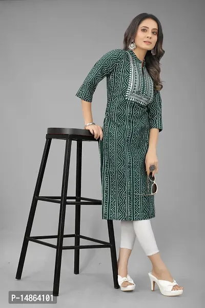 Attractive Green Cotton Kurti For Women-thumb4