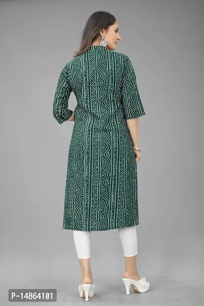 Attractive Green Cotton Kurti For Women-thumb5