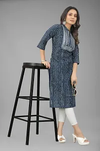 Attractive Navy Blue Cotton Kurti For Women-thumb2