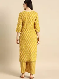 Attractive Yellow Cotton Kurti Bottom Set For Women-thumb2