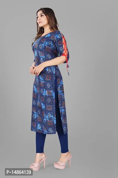 Attractive Blue Cotton Kurti For Women-thumb2