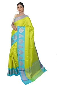 Stylish Green Art Silk Saree with Blouse piece For Women-thumb1