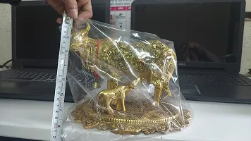 Home decor Golden Cow design made by aluminium zinc -oxide with Golden Polish Metal Statue Showpiece Decorative Figurine Home Interior Decor Products.Pack -1 piece-thumb1