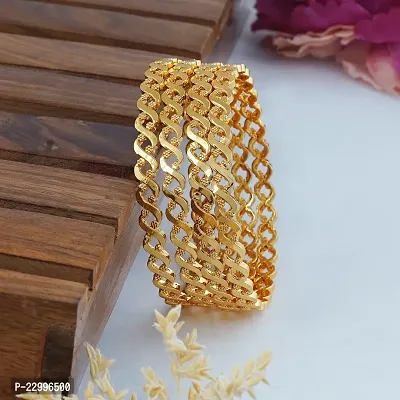 Classic Four Gold Plated Bangles Bangdi For Women-thumb0