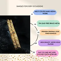Classic Two Golden Plated Multicolor Meena Bangle Bangdi Chudi For Women-thumb1