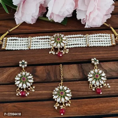 Stylish Multicoloured Copper  Jewellery Set For Women