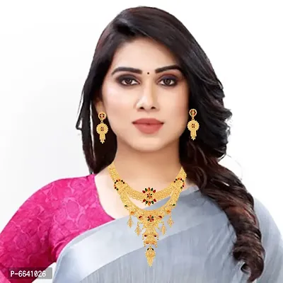 Golden Meena Choker Necklace Jewellery Set For Women-thumb3